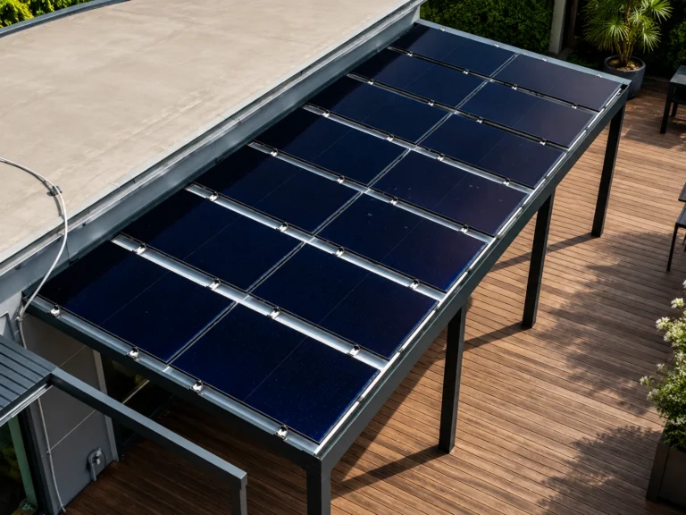 Carport EOS Power s integrovanými fotovoltaickými panely.
