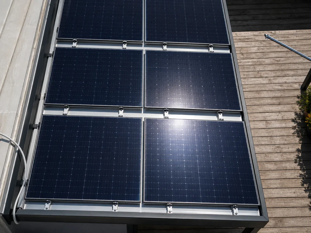 Carport EOS Power s celočernými fotovoltaickými panely FullBlack.