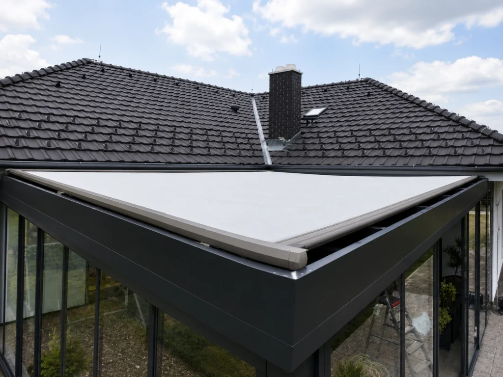 Nadstřešní stínění R-LINE pro prosklené střechy a zimní zahrady