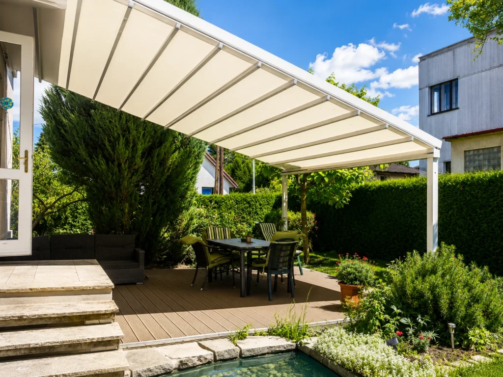 Pergola MIO se stahovací látkovou střechou