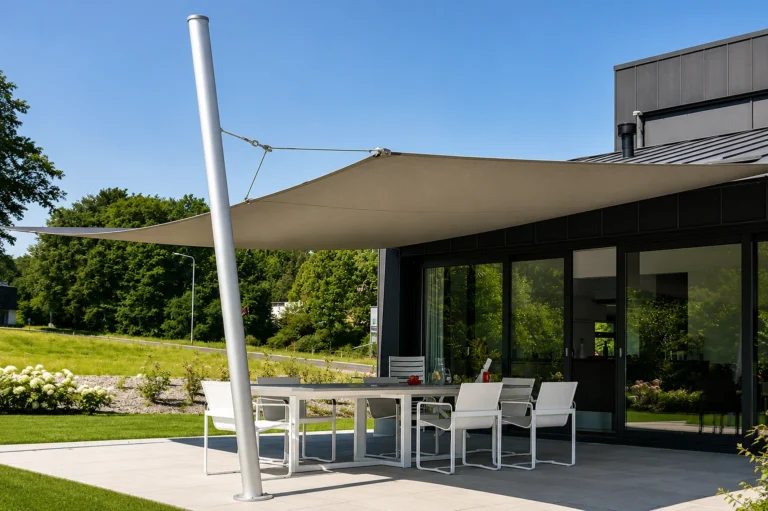 Rolovací stínicí plachta Skyshade pro zastínění terasy a venkovního posezení