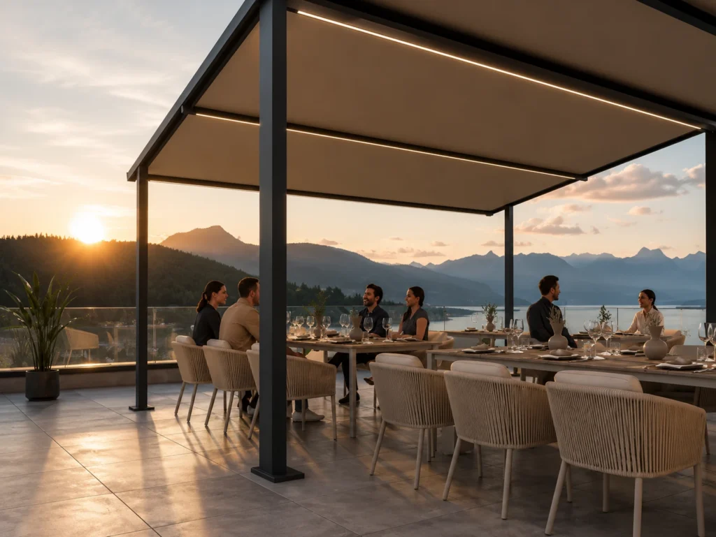 Pergola Wings s rychlou montáží a minimální údržbou.