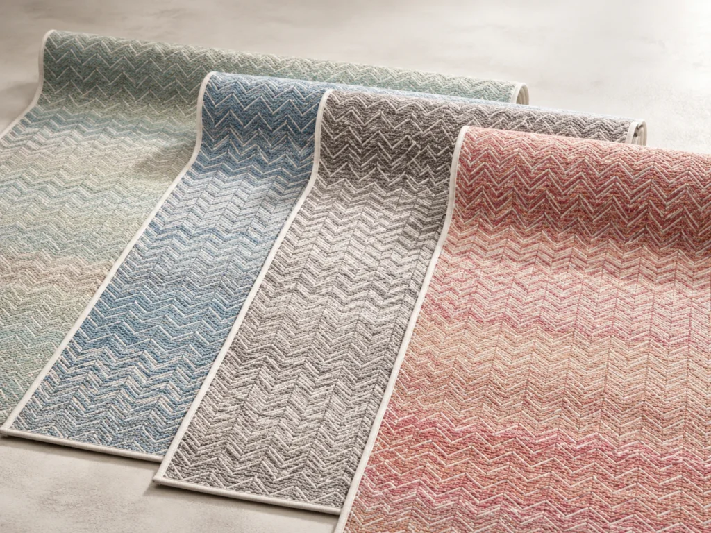 Detail barevných variant venkovních koberců